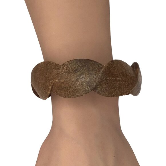 Vintage Bangle Bracelet Brown Lightweight Simple - Picture 2 of 2